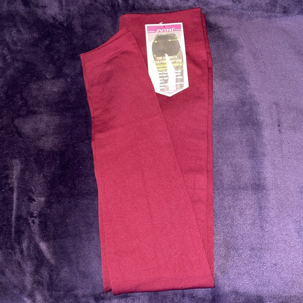 NWT JVINI Women’s Maroon Leggings. One size - Picture 4 of 4